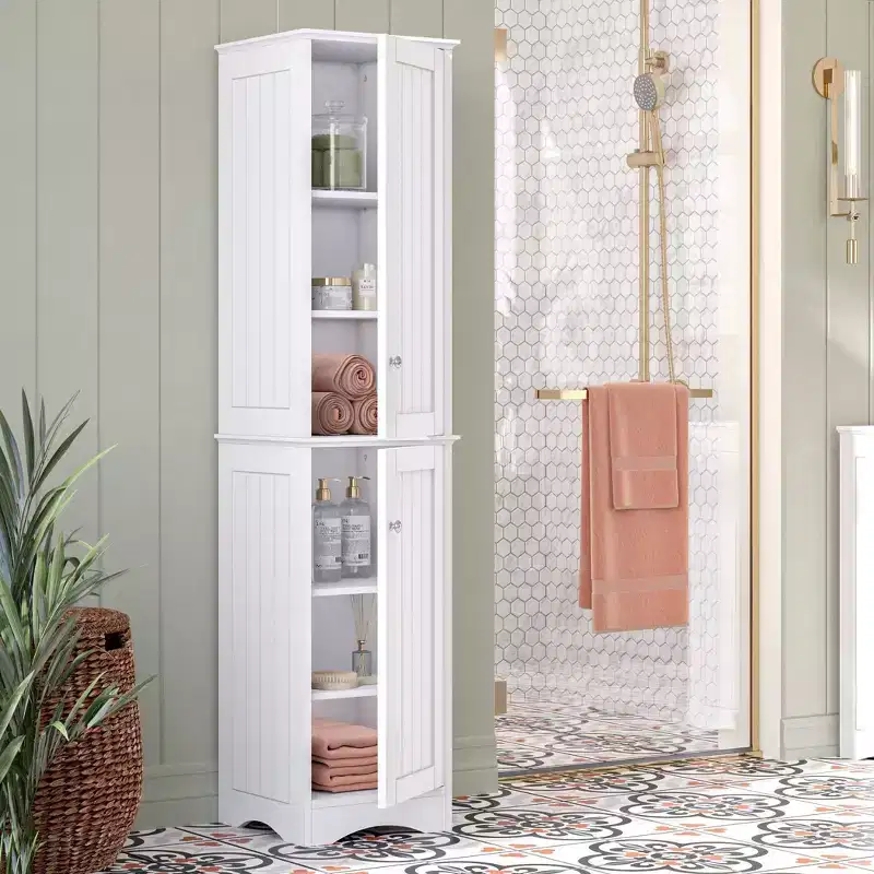 Ashland Two-Door Tall Bathroom Storage Cabinet with Adjustable Shelves, 60