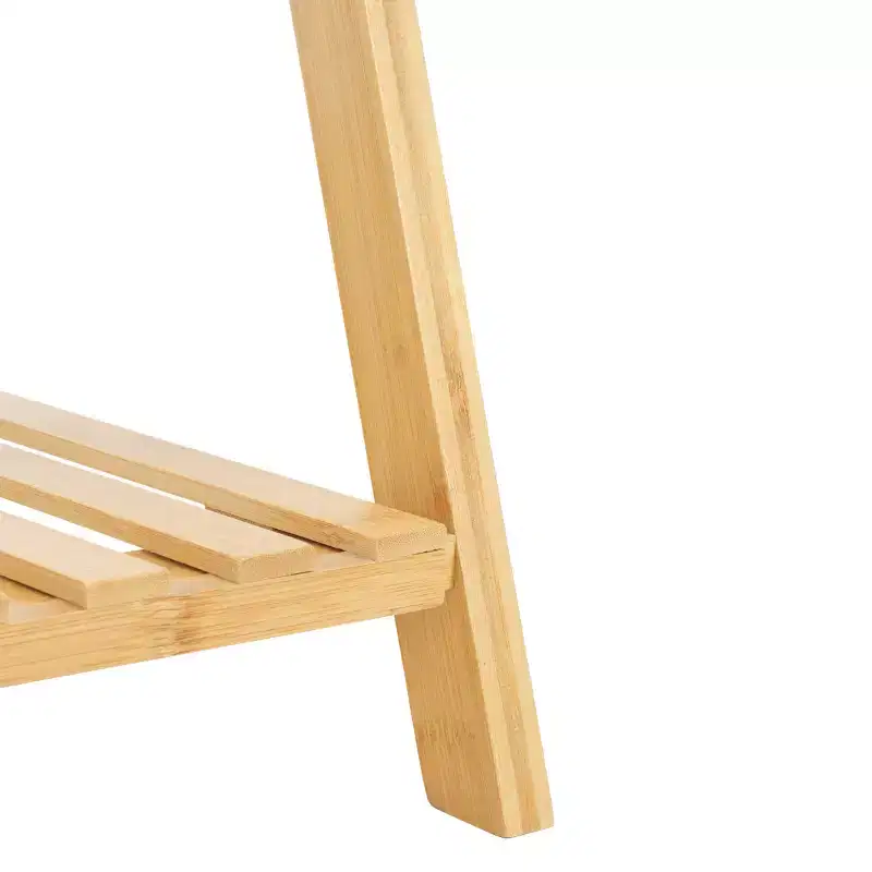 4-Tier Bamboo Ladder Bookshelf, Natural Finish, Open Back Display Shelf