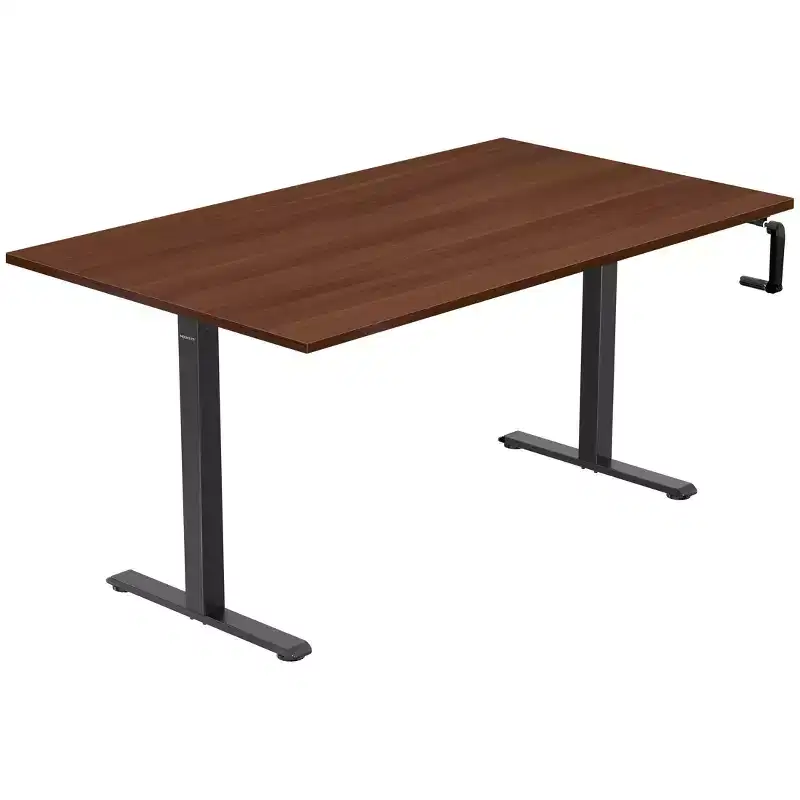 Mount-It! Hand Crank Sit-Stand Desk Frame with Extra-Wide Tabletop
