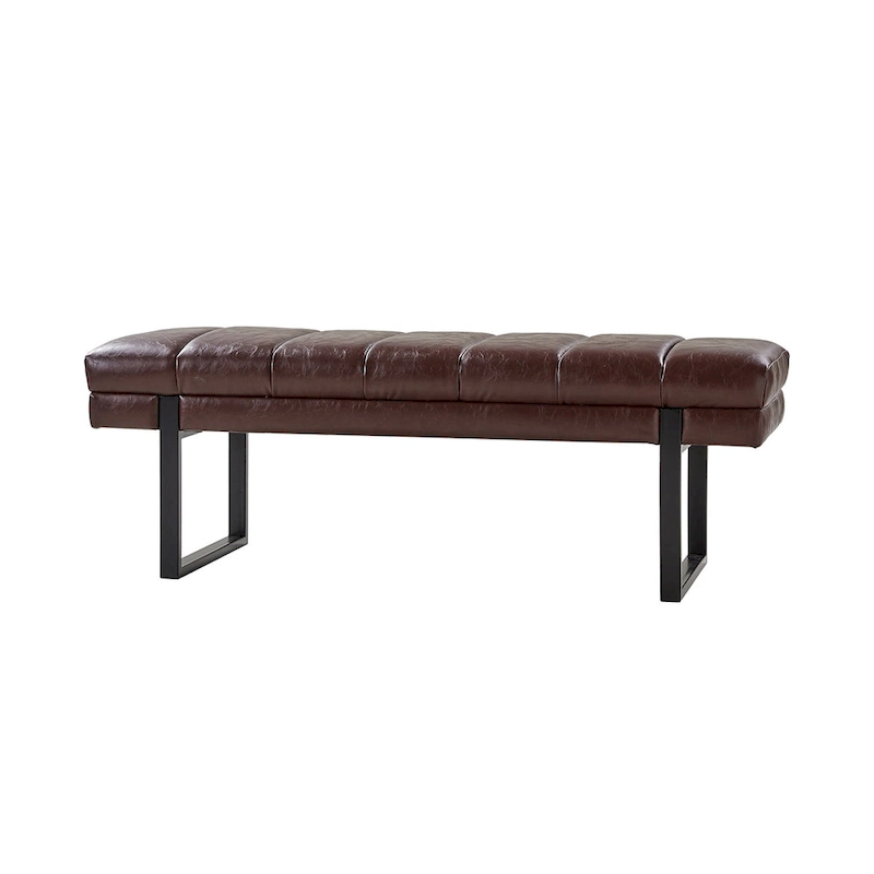 Laurens Modern 52.5 Channel Tufted Bench with Mental Legs by HULALA HOME