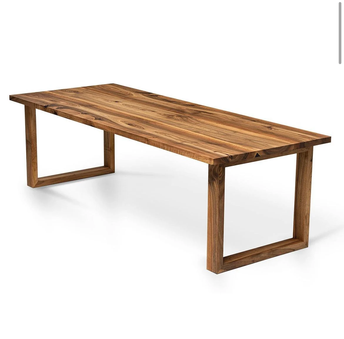Natural Walnut Office Table - Plank solid wood office desk All tables' standard height is 75cm Metal legs can be easily disassembled for transport