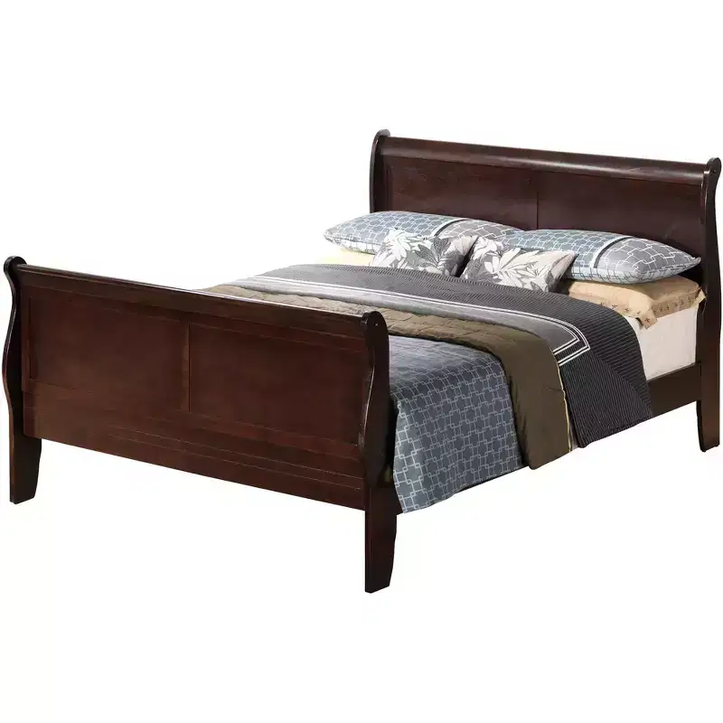 Louis Philippe Queen Sleigh Bed with High Footboard