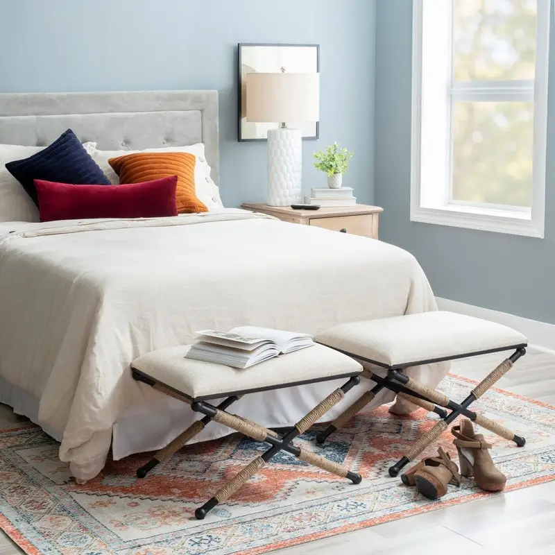 Ella Boho Campaign Accent Stool
