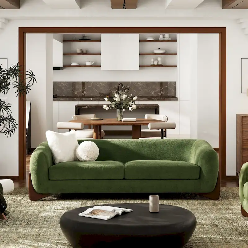 Alpine 90.5 Sherpa Upholstered Sofa