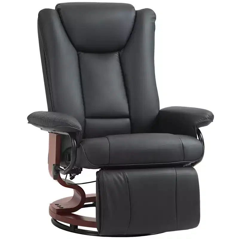 Modern PU Leather Swivel Recliner Chair with Footrest – Compact Armchair for Living Room & RV