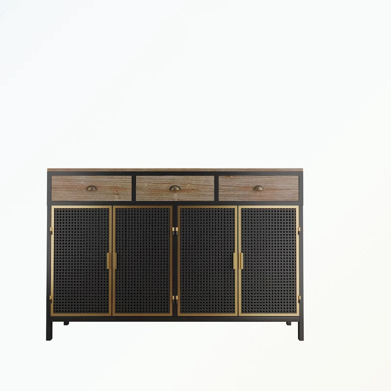 4 Doors Modern Sideboard with 3 Top Drawers