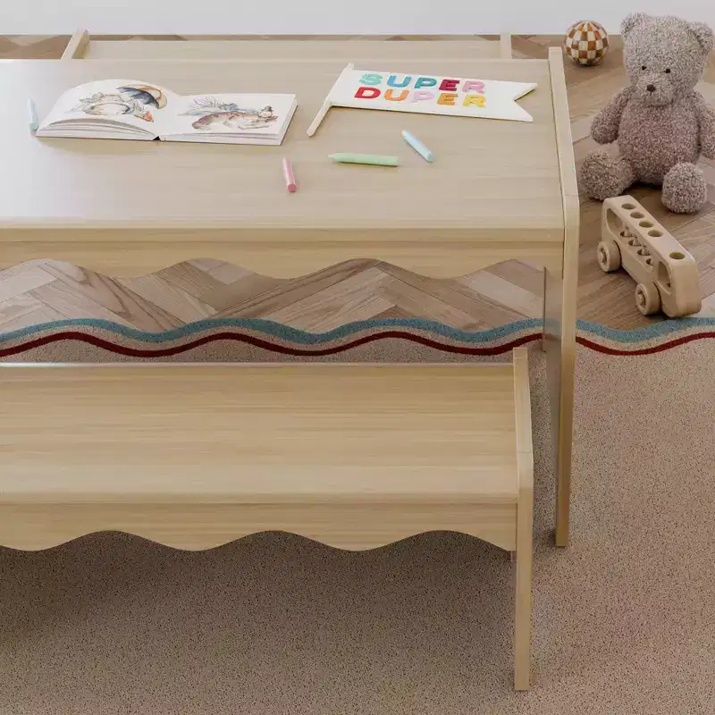 Storkcraft 3pc Casablanca Deluxe Montessori Kids Activity Table and Bench Set