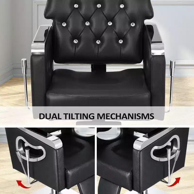 All Purpose Heavy Duty Reclining Hair Salon Chair with Headrest Brown