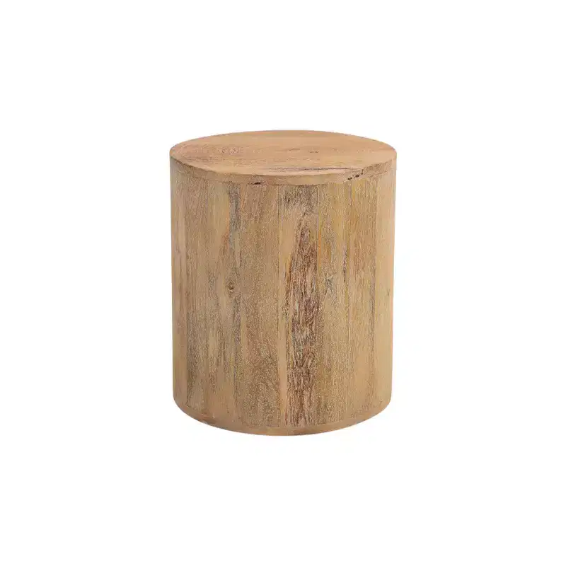 24 Brown Solid Wood Round Cross Leg End Table