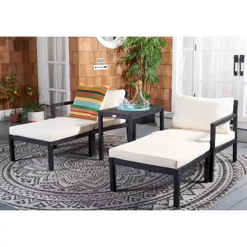 SAFAVIEH Outdoor Maiya 5-Piece Outdoor Set - 29W x 27D x 27H