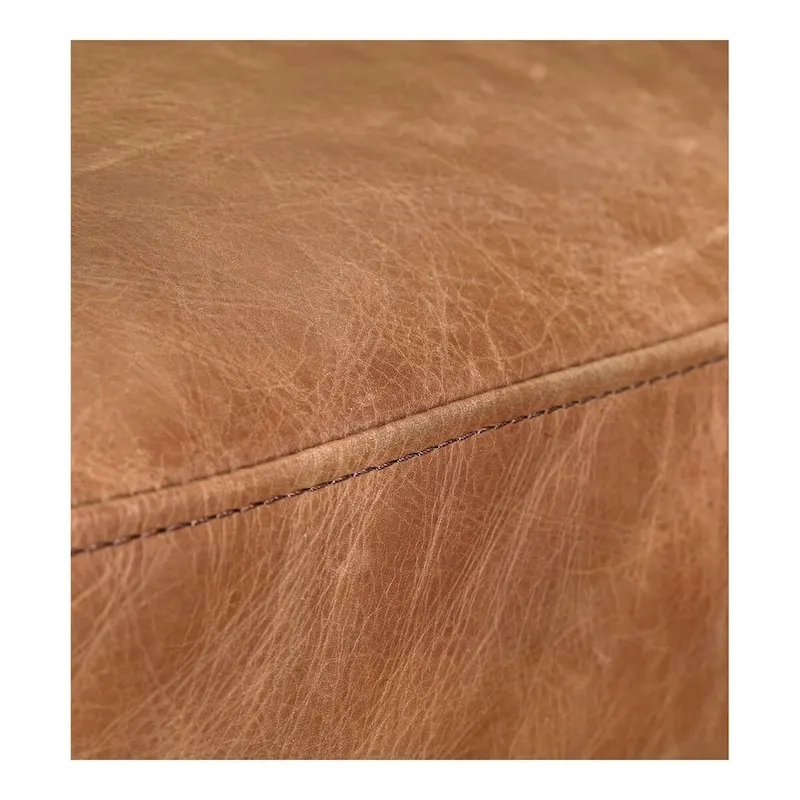 Industrial Cappuccino Leather and Iron Club Chair