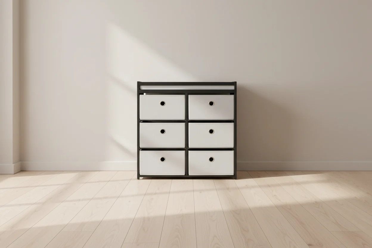 Baby Changing Table Dresser with Fabric Bin Storage Drawers