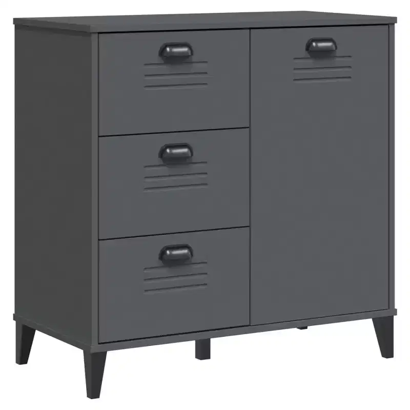 vidaXL Sideboard Storage Side Cabinet Living Room Furniture Solid Wood Pine, with 2 Drawers