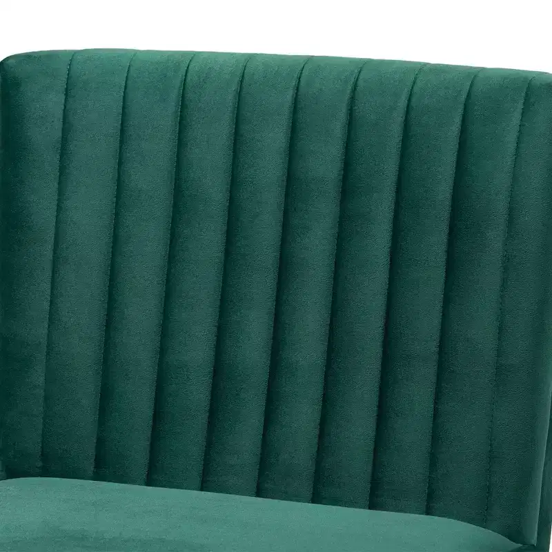Velvet Upholstered and Wood Dining Chair -