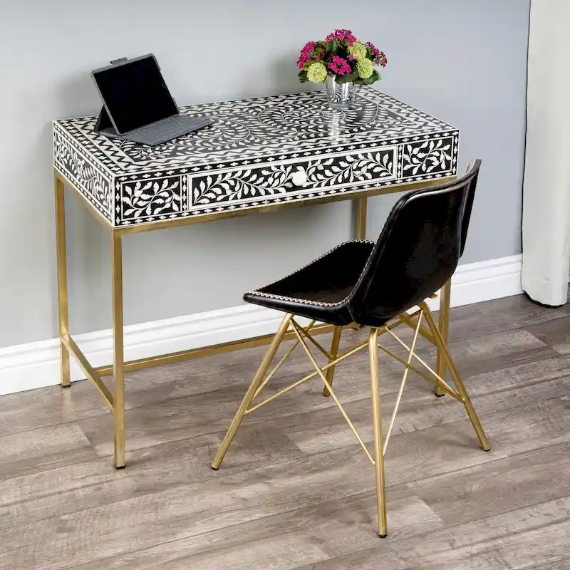 Butler Perilla Black and White Bone Inlay Writing Desk