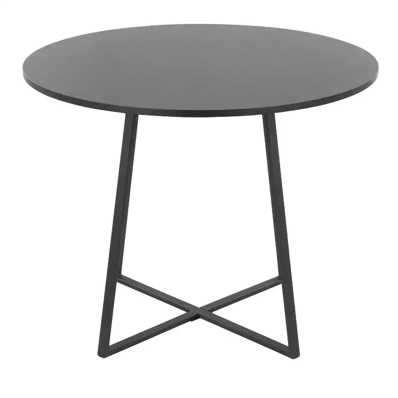 MDF Dining Table Black Metal/Black