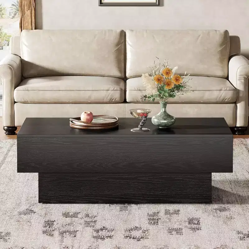 55-Inch Farmhouse Wood Coffee Table for Living Room, Office Reception Area