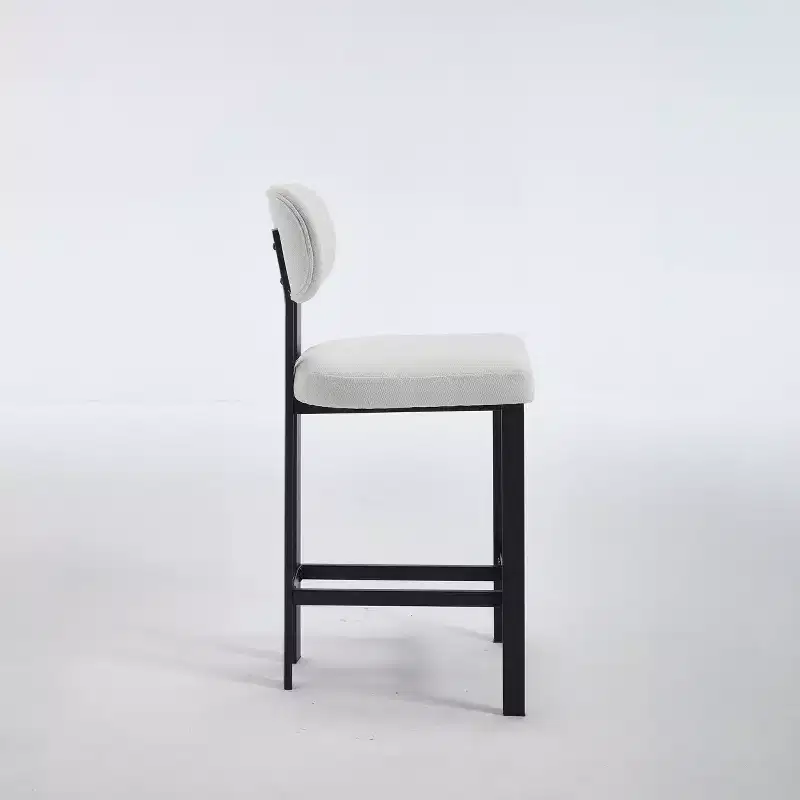 Upholstered Boucle Dining Chairs Set of 2 – Multiple Colors, Metal Legs