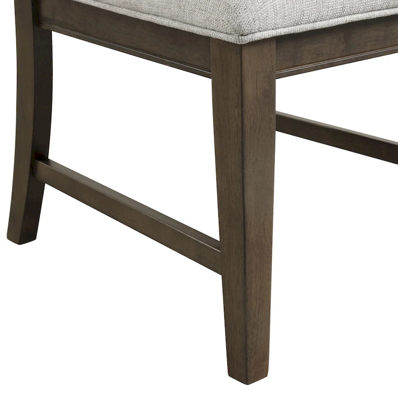Roundhill Furniture Aberll Solid Wood Upholstered Dining Chairs, Set of 2, Gray