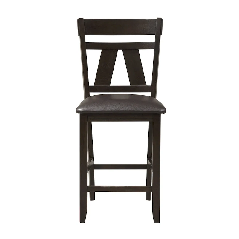 Industrial Counter Height Pub Table with 2 PU Upholstered Stools