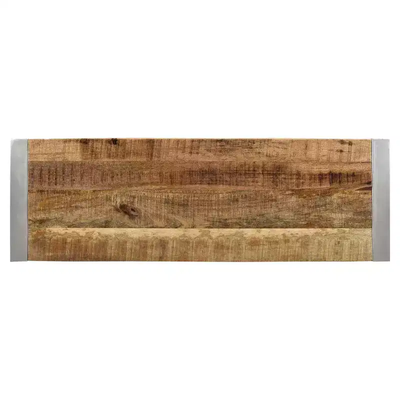 Reclaimed wood and Silver Metal - Bench -