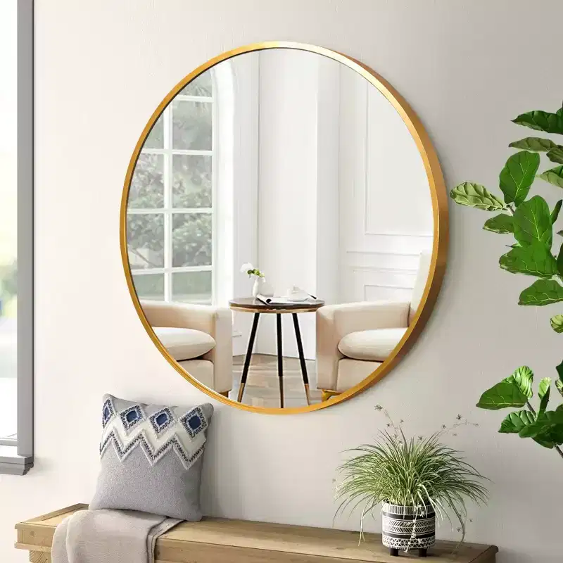 Round Metal Framed Decorative Wall Mirror