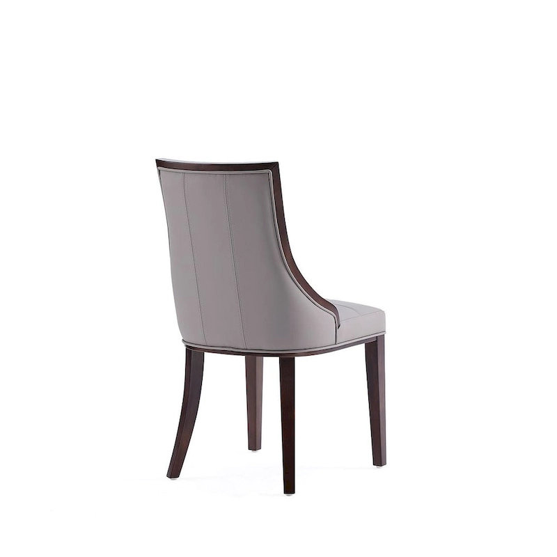 Fifth Avenue Cream and Walnut Faux Leather Dining Chair (Set of Two)