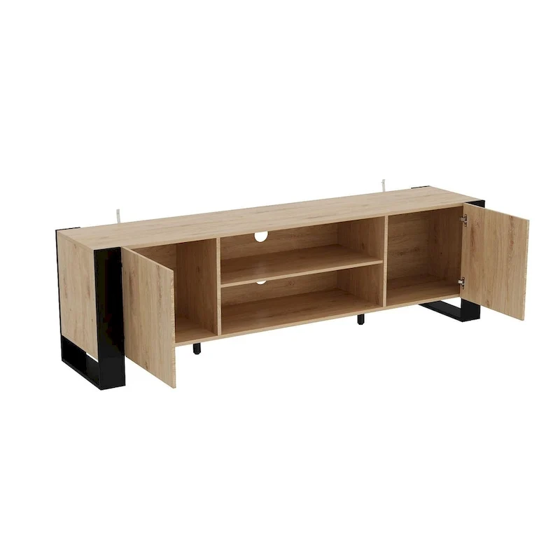 Luxurious TV Stand & Fireplace Combo Integrated LED Fireplace Features