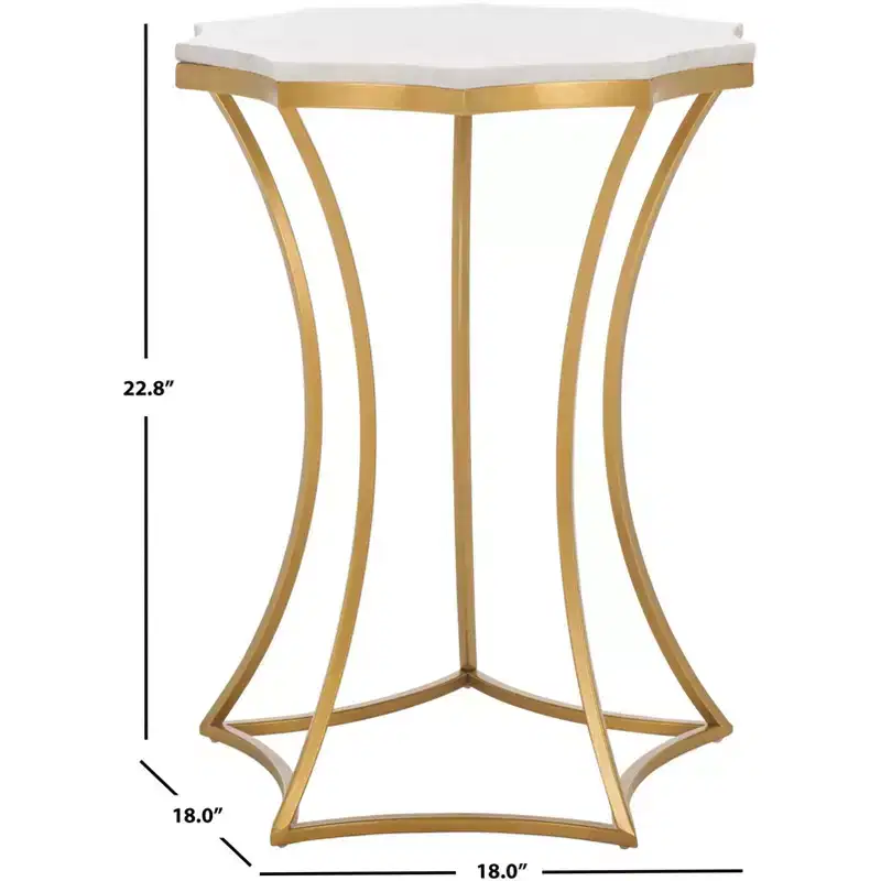Starbella Accent Table - FOX5526A - White/Gold - Safavieh Couture