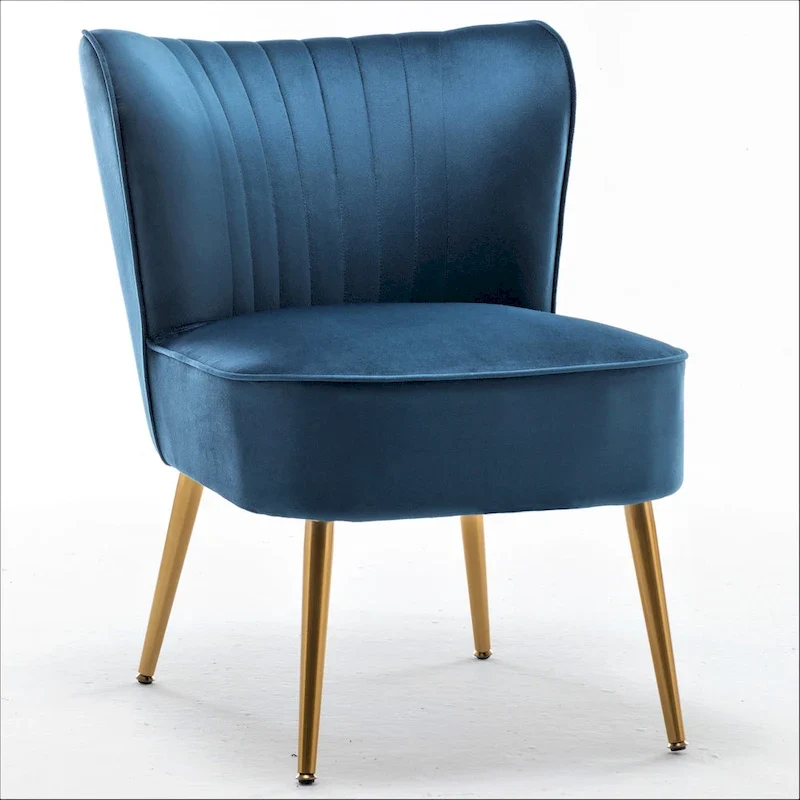 Sauter 23.2 Wide Mid-Century Modern Microfiber Accent Chair with Metal Leg