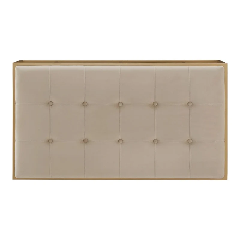 Perdita Gold Finish Velvet Rectangular Tufted Ottoman by iNSPIRE Q Bold