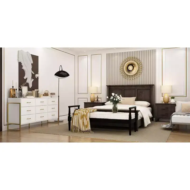 Hitow Modern Large 9 Drawer Dresser Metal Frame Design Chest of Drawers