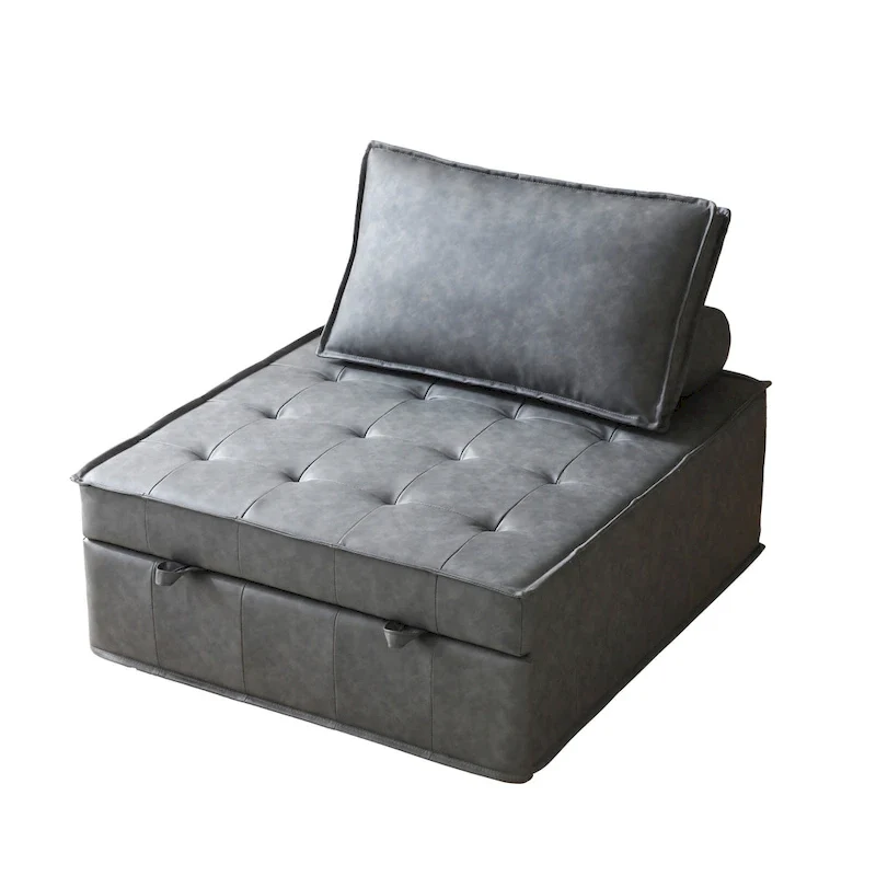 Convertible Ottoman Sofa Bed with Removable Backrest
