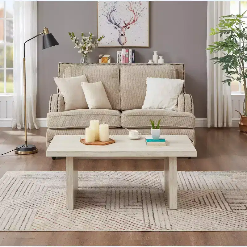 MDF Faux Marble Coffee Table 18''H x 44''W x 23.5''D