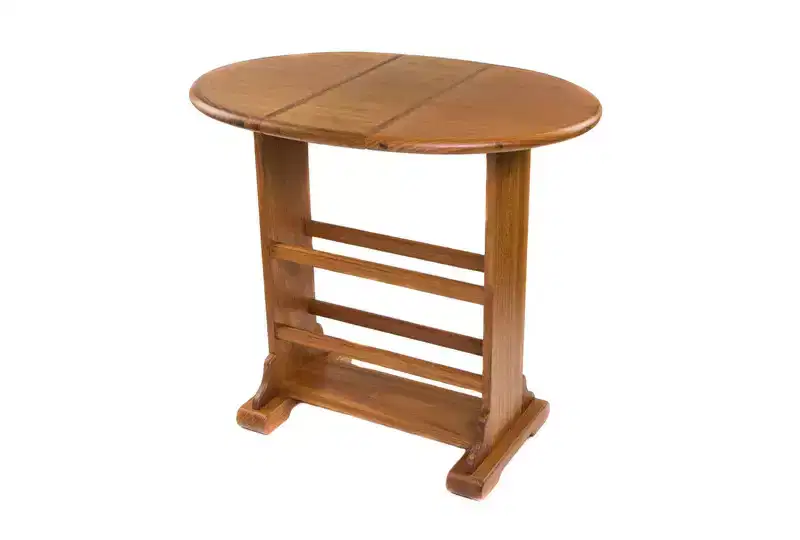 HomeRoots 18 Brown Solid Wood Oval End Table