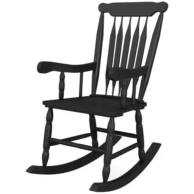 Porch Rocker Chair, 350 lbs. Wooden Outdoor Rocking Chair with High Back for Garden, Patio, Balcony