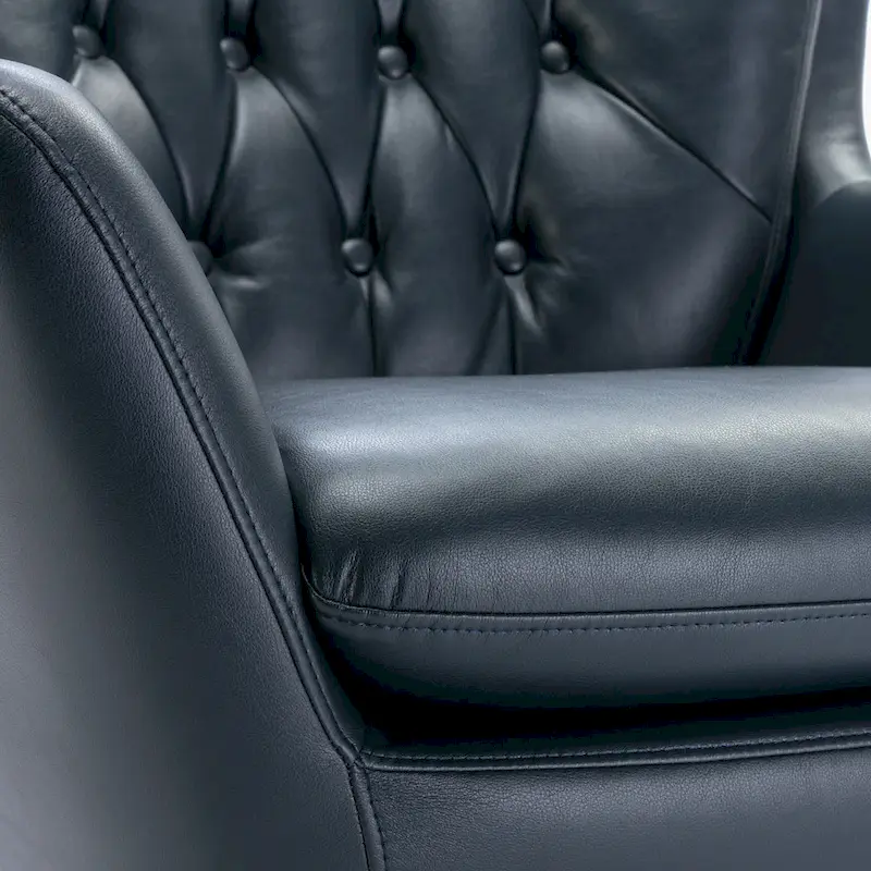 Cleveland Tufted Faux Leather Swivel Chair by Greyson Living