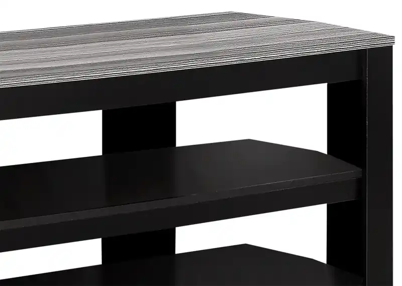 42 Modern TV Stand with Storage and Cable Management for TVs up to 45- Black and Grey
