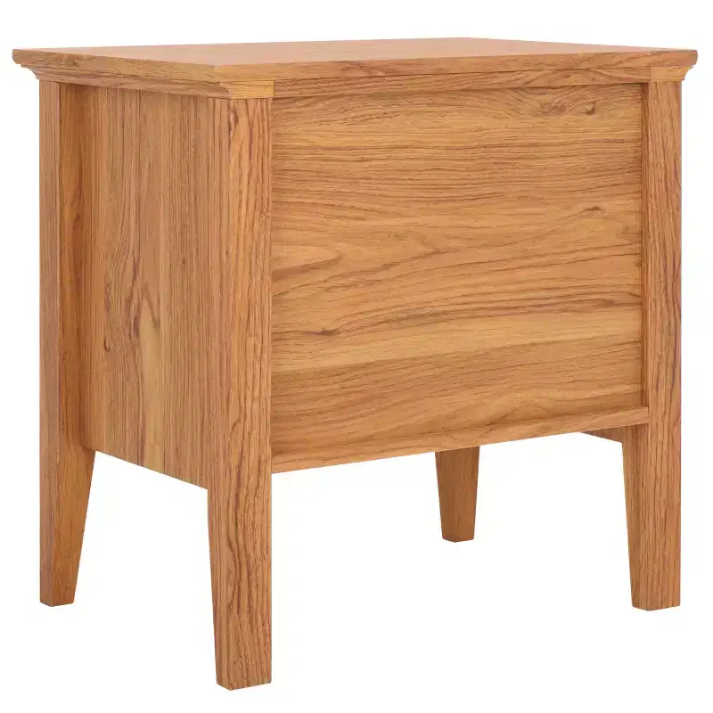 1-Drawer 1-Shelf Nightstand with Gold Pulls, Walnut Finish Bedside Table