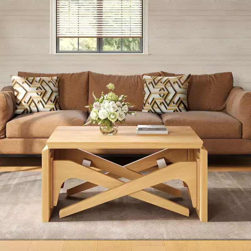 2 in 1 Coffee Table, Expandable Dining Table, Adjustable Height Table for Home & Office, Space Saving - ModernLuxe