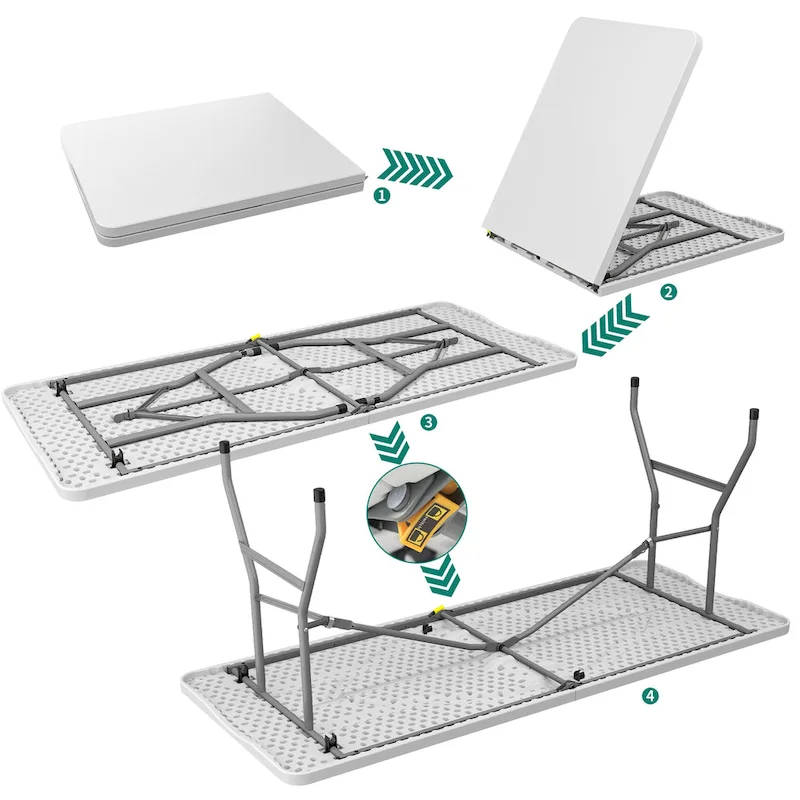 4 - Person 72 Long Folding Picnic Table