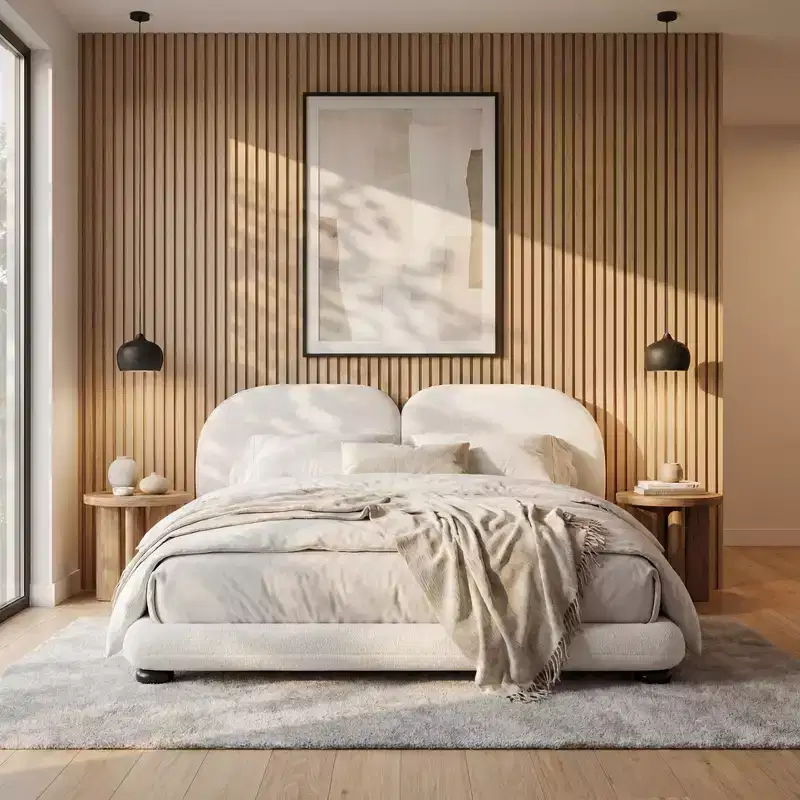 Christopher Knight Home Cassia Modern Upholstered Platform Bed with Curved Split Headboard
