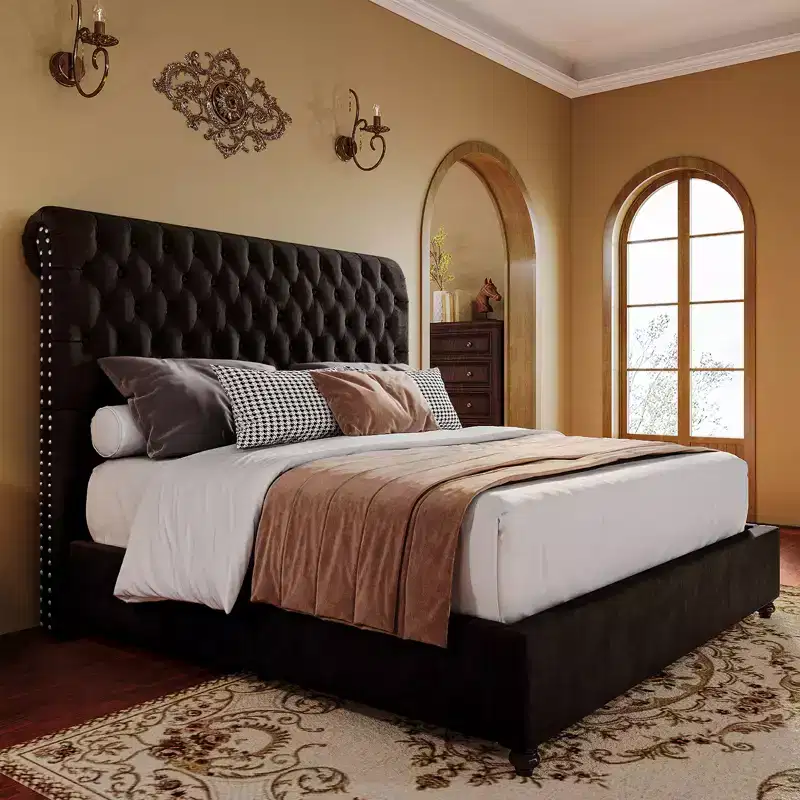 Upholstered Platform Bed with 52.8