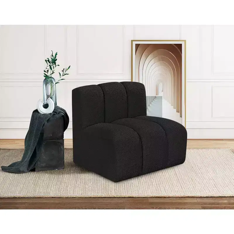 Meridian Furniture Arc Boucle Fabric Straight Chair