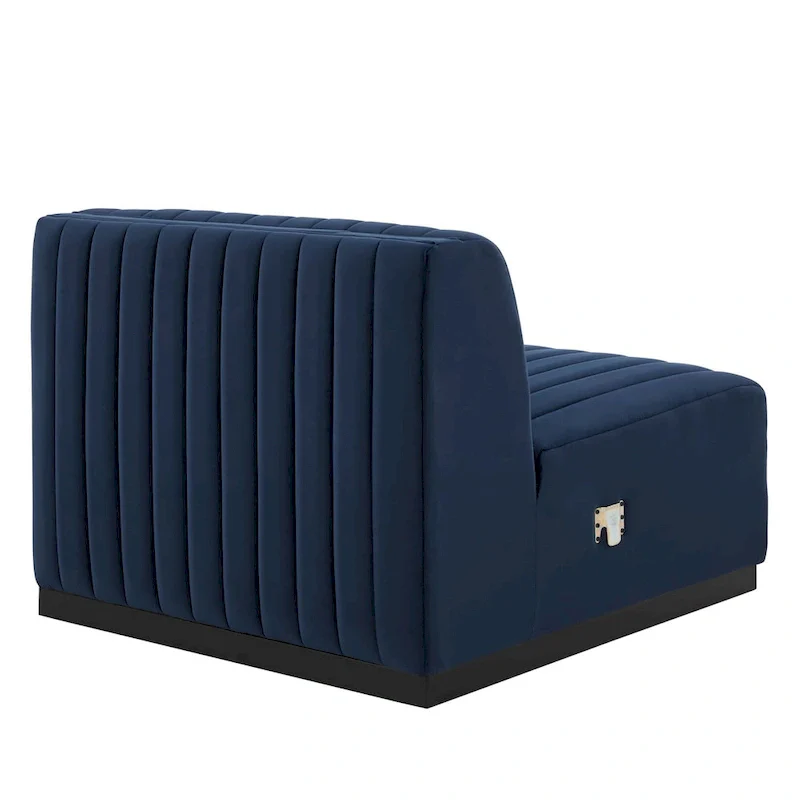 Channel Tufted Velvet Upholstered Sofa