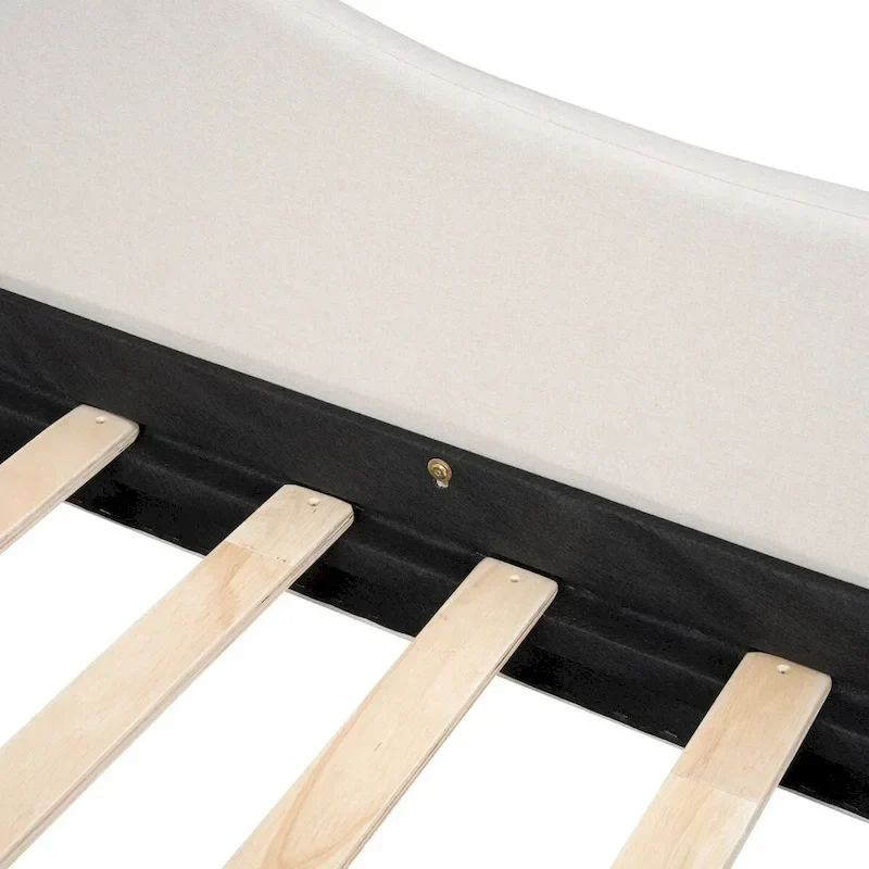 L-Shaped Semi-Enclosed Daybed with Solid Wood Legs