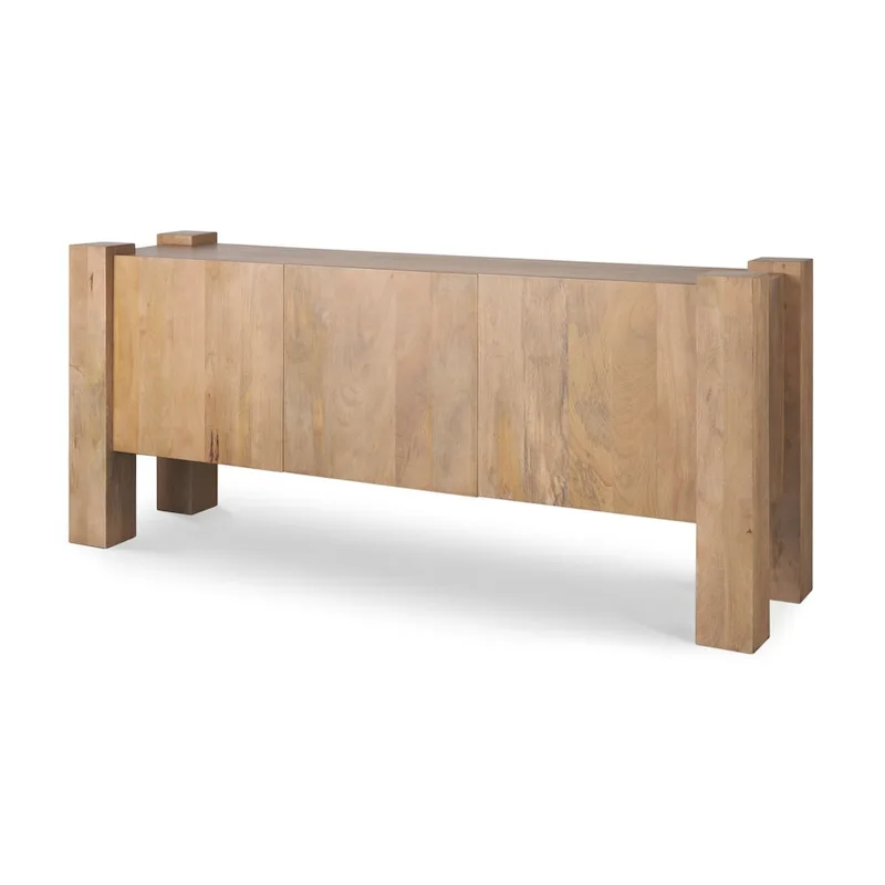 Beth Light Brown Wood w/ 3 Doors Sideboard - 74.5L x 20.0W x 33.0H