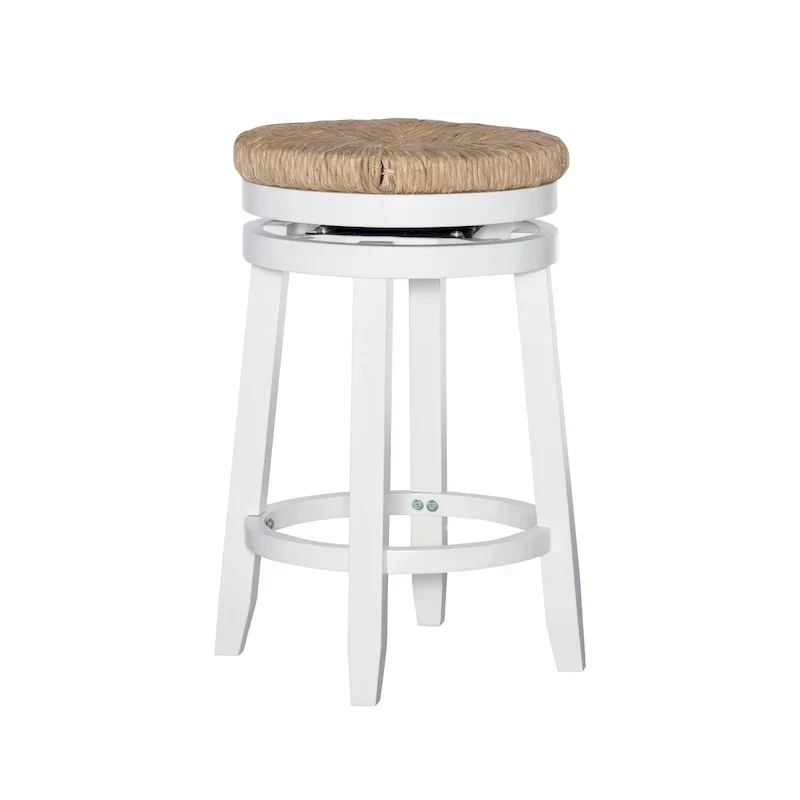 Maya Backless Swivel Counter Stool with Seagrass Seat