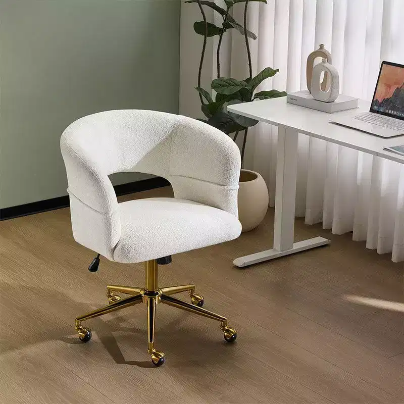 | 25.1 Inch Velvet Ring Backrest Swivel Office Chair
