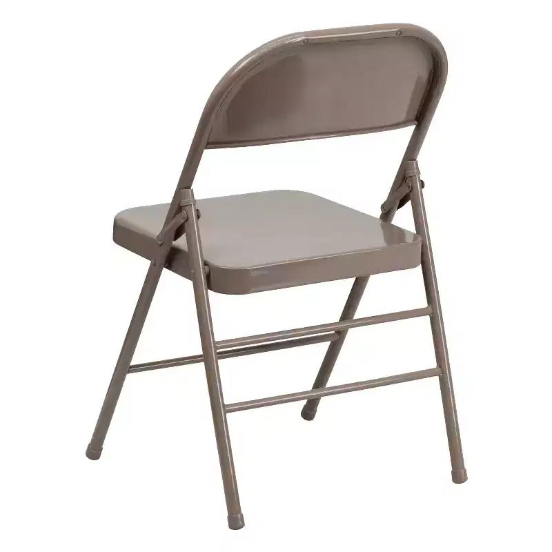 Emma and Oliver 4 Pack Triple Braced & Double Hinged Metal Folding Chair